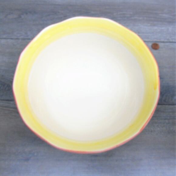 The Cellar Portugal SERVING BOWL Yellow Peach Green Floral 9.7" Macy's Exclusive - Picture 5 of 7